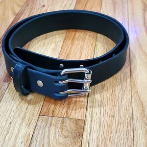 Hanks Double Prong Leather Black Legend Belt Size 40